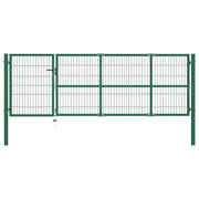 Vrtna ograda s stupovima 350x100 cm Čelična Zelena