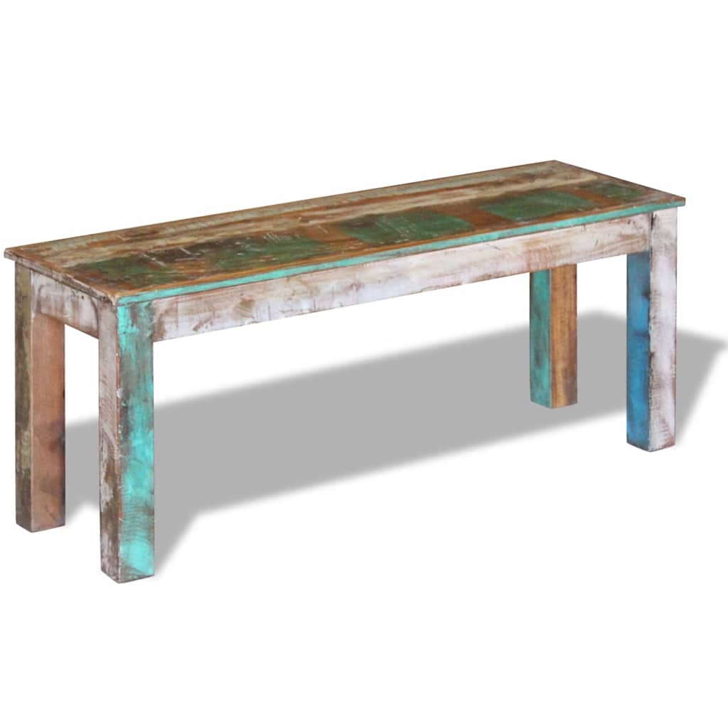Klupa od masivnog obnovljenog drva 110 x 35 x 45 cm