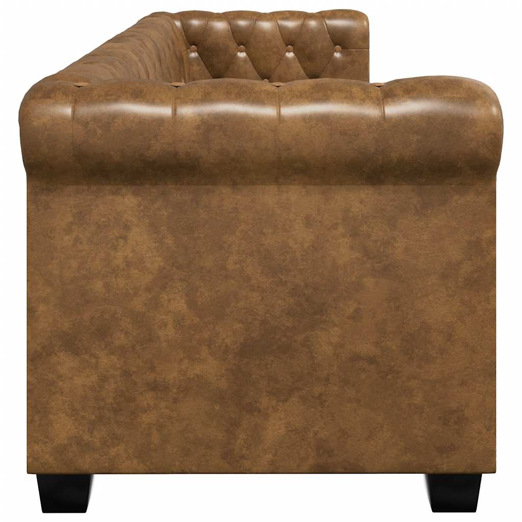 Trosjed Chesterfield od umjetne kože smeđi
