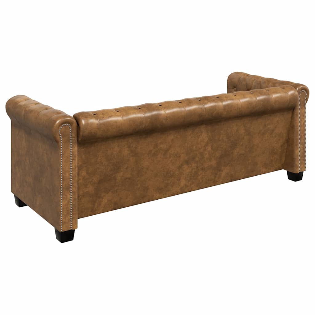 Trosjed Chesterfield od umjetne kože smeđi