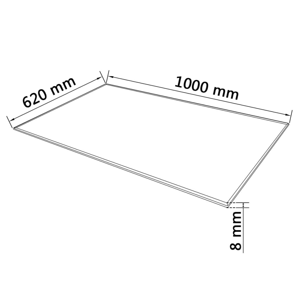 Ploča za Stol Kaljeno Staklo Pravokutna 1000x620 mm
