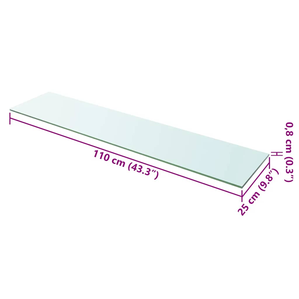 Ploča za Police Staklo Prozirna 110x25 cm