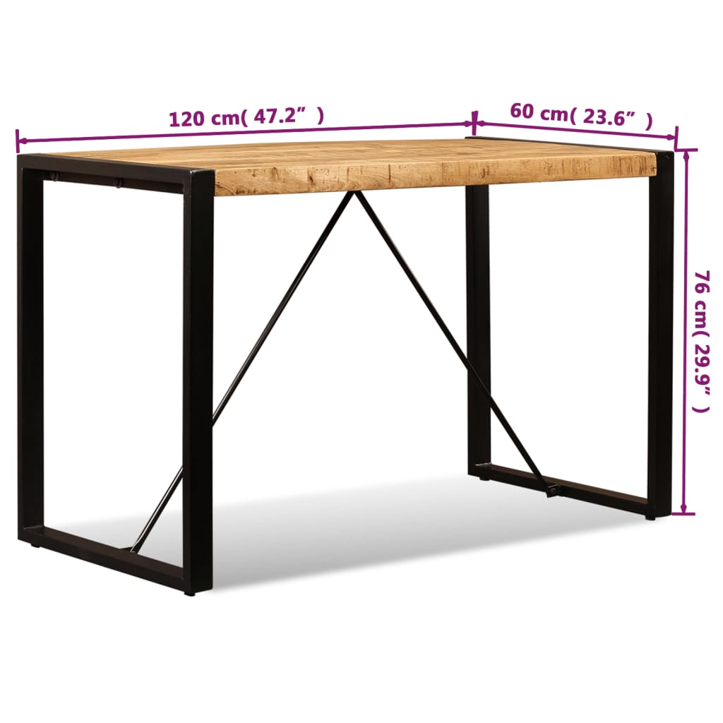 Blagovaonski Stol Masivno Grubo Obrađeno Drvo Manga 120 cm