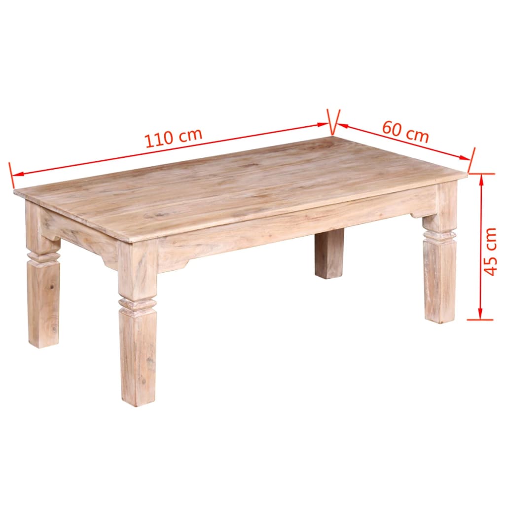 Stolić za kavu od bagremovog drva 110 x 60 x 45 cm