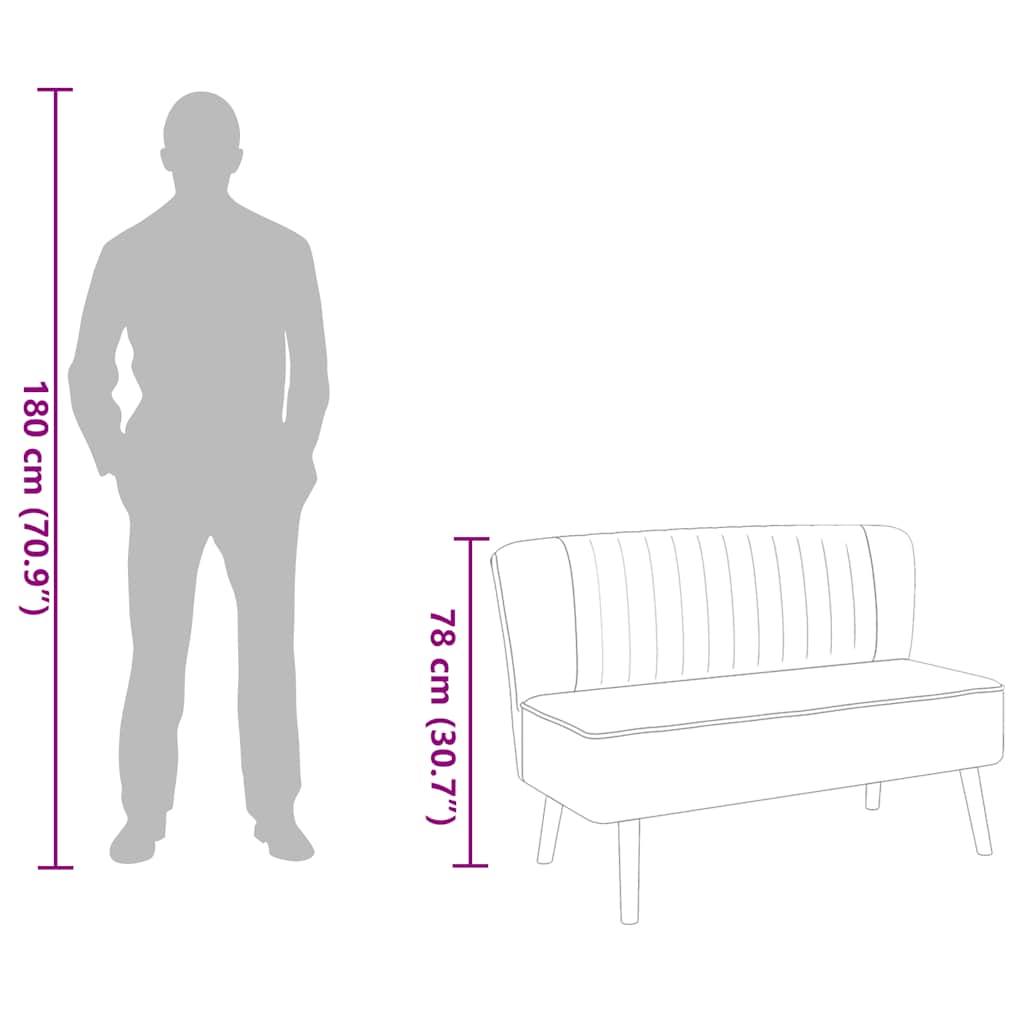 Sofa 117x55,5x77 cm Tkanina Zelena