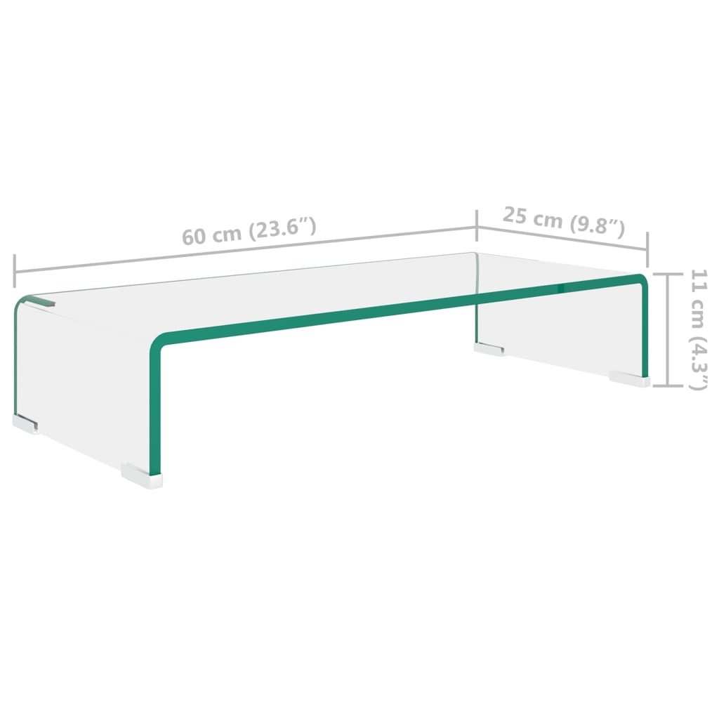 Stalak za TV /Monitor Prozirno Staklo 60x25x11 cm