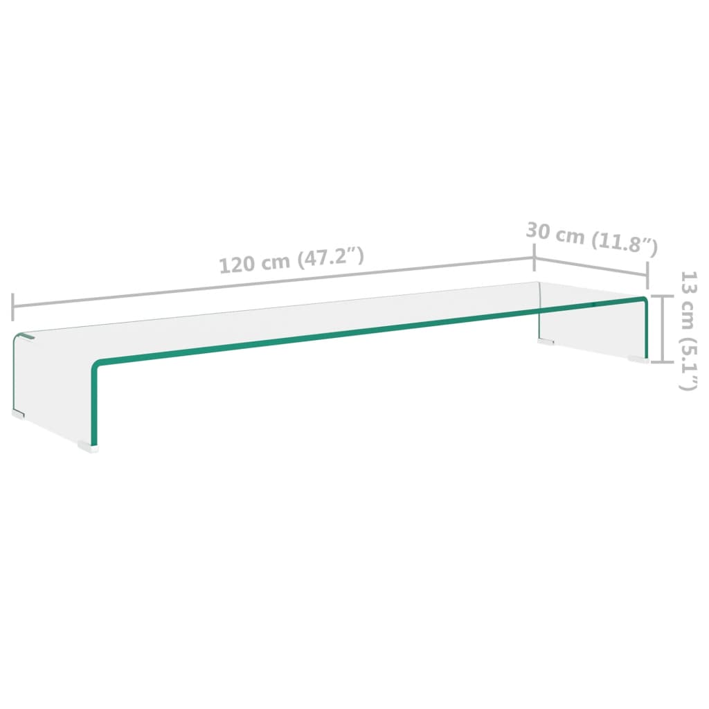 Stalak za TV /Monitor Prozirno Staklo 120x30x13 cm