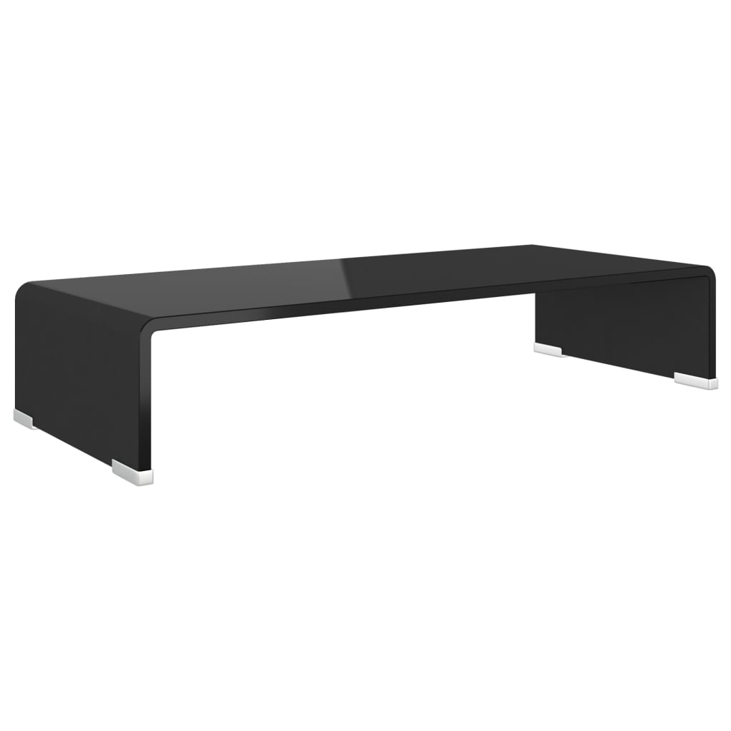 Stalak za TV/Monitor Staklo Crni 60x25x11 cm