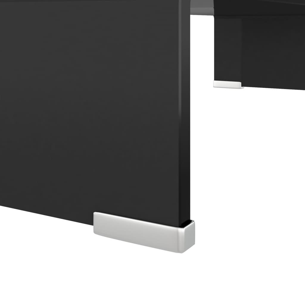Stalak za TV/Monitor Staklo Crni 60x25x11 cm