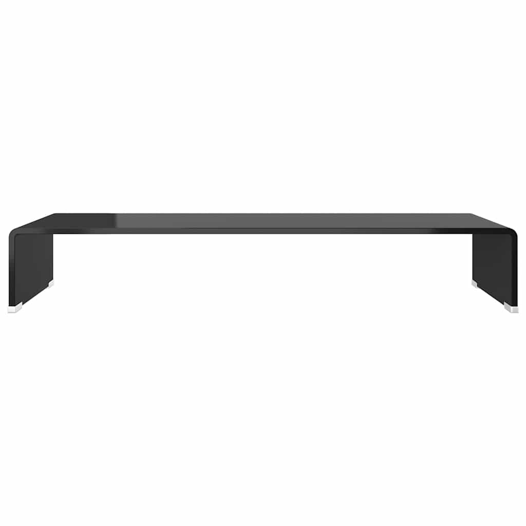 Stalak za TV/Monitor Stakleni Crni 80x30x13 cm