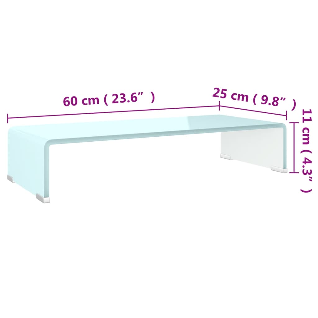 Stalak za TV/monitor stakleni zeleni 60 x 25 x 11 cm