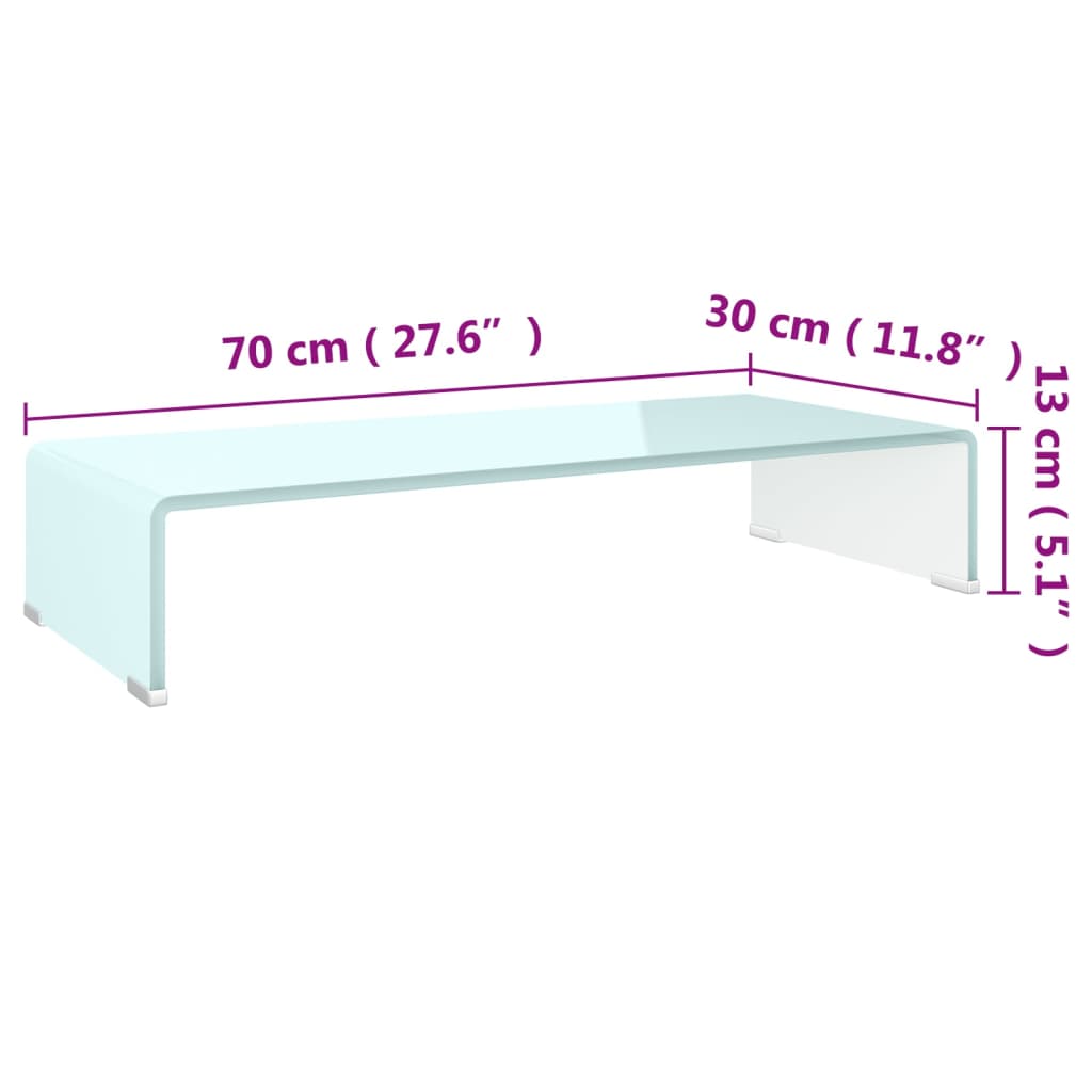 Stalak za TV/monitor stakleni zeleni 70 x 30 x 13 cm