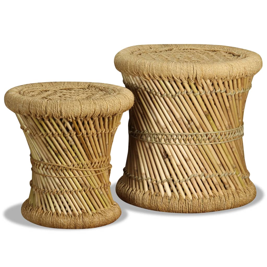 Stolci od bambusa i jute 2 kom