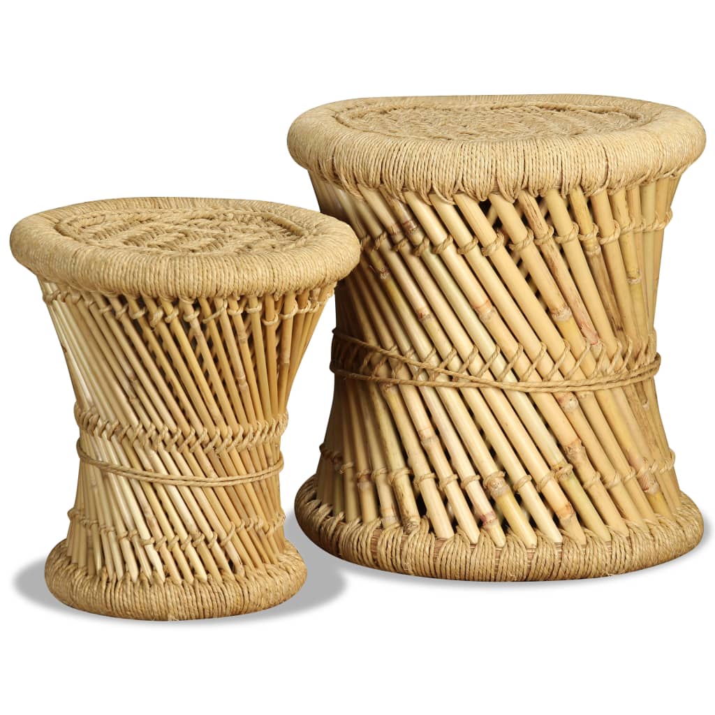 Stolci od bambusa i jute 2 kom