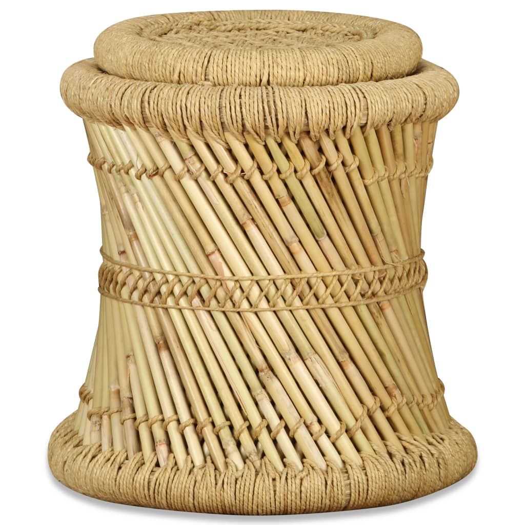 Stolci od bambusa i jute 2 kom