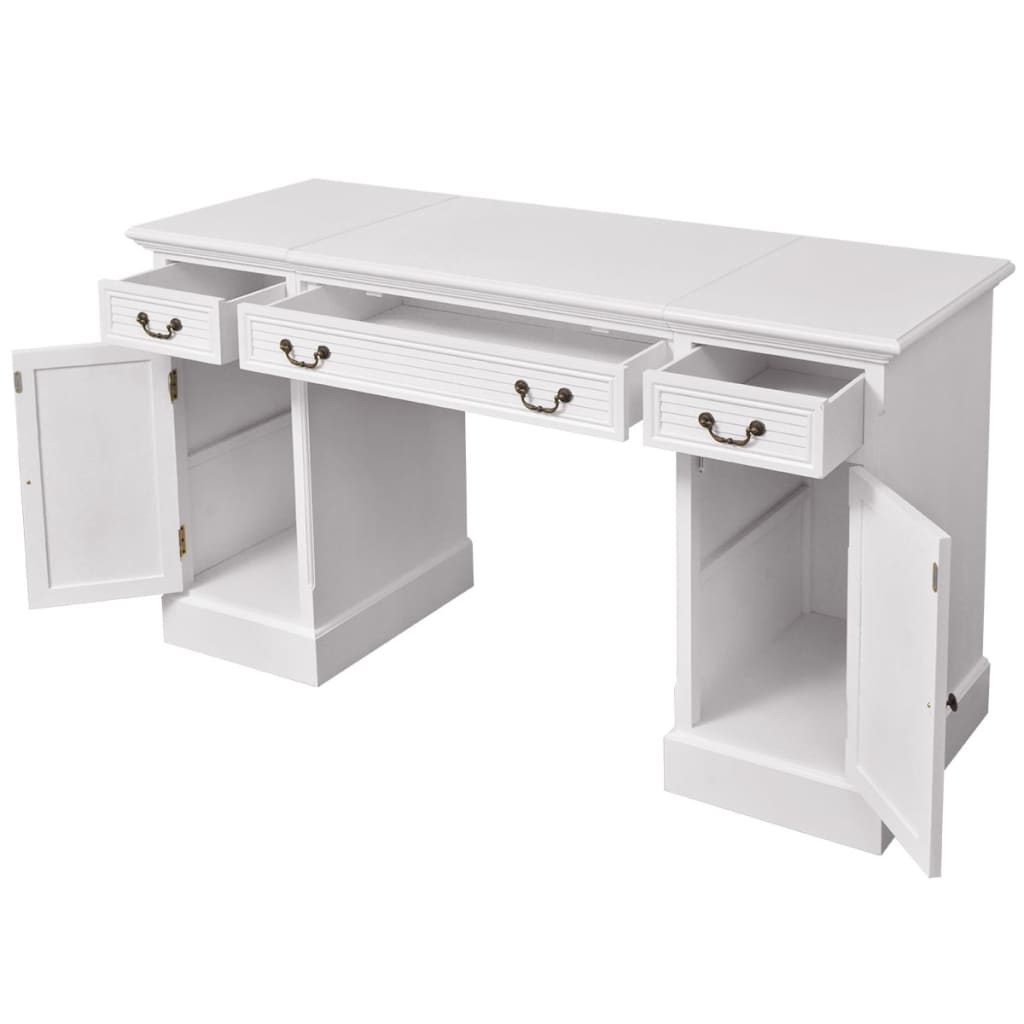 Stol s Duplim Postoljem 140x48x80 cm bijeli