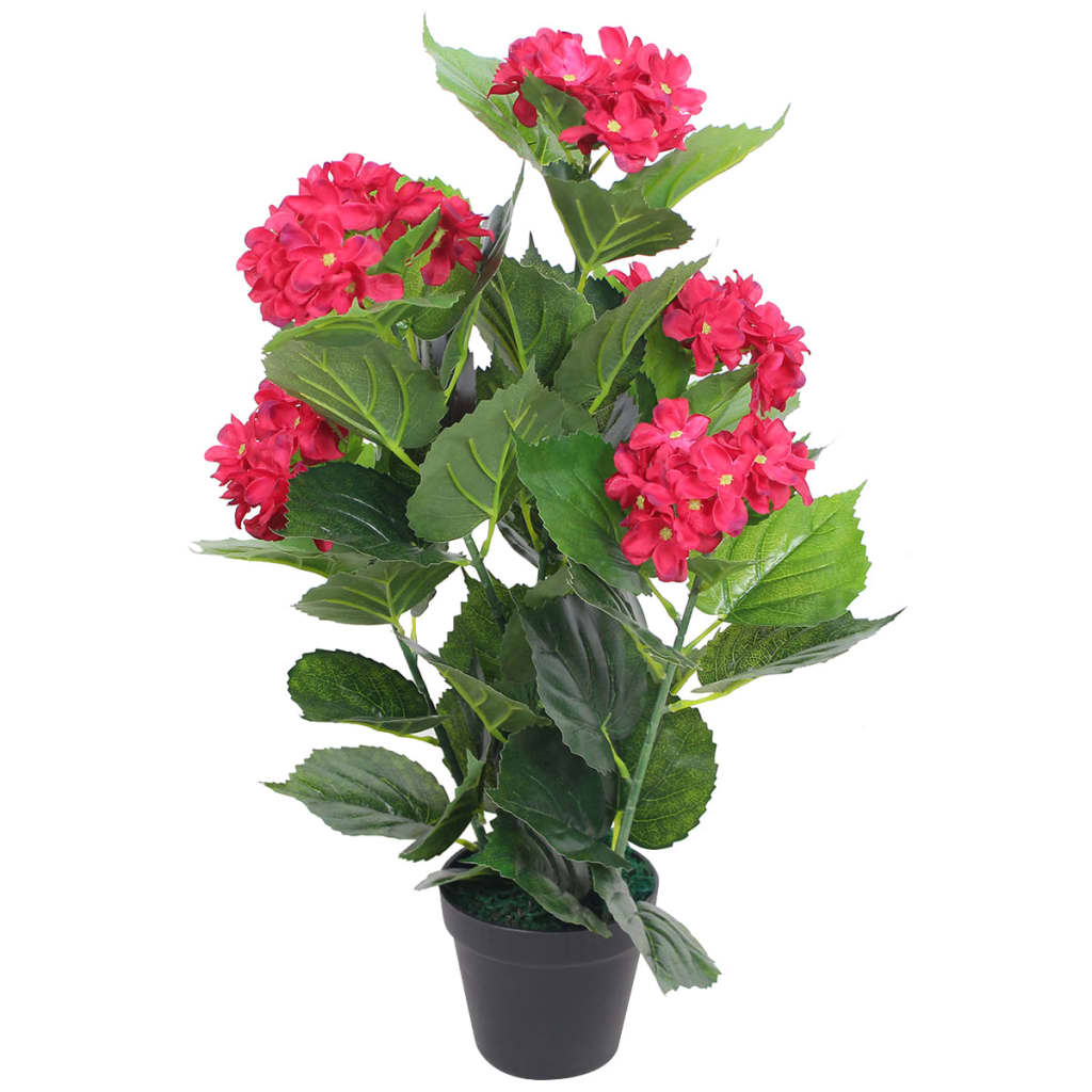 Umjetna Hortenzija s Posudom 60 cm Crvena