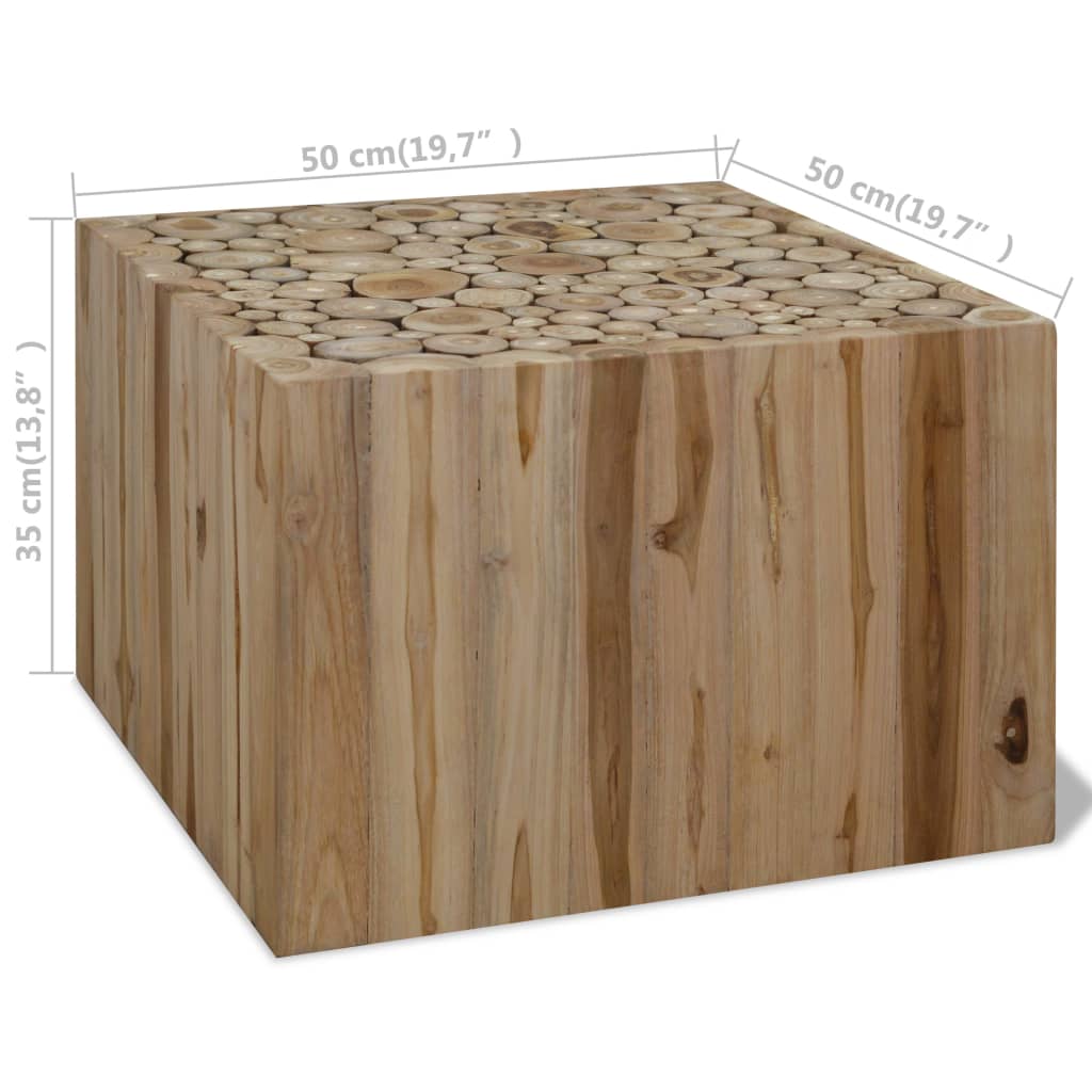 Stolić za kavu od prave tikovine 50 x 50 x 35 cm
