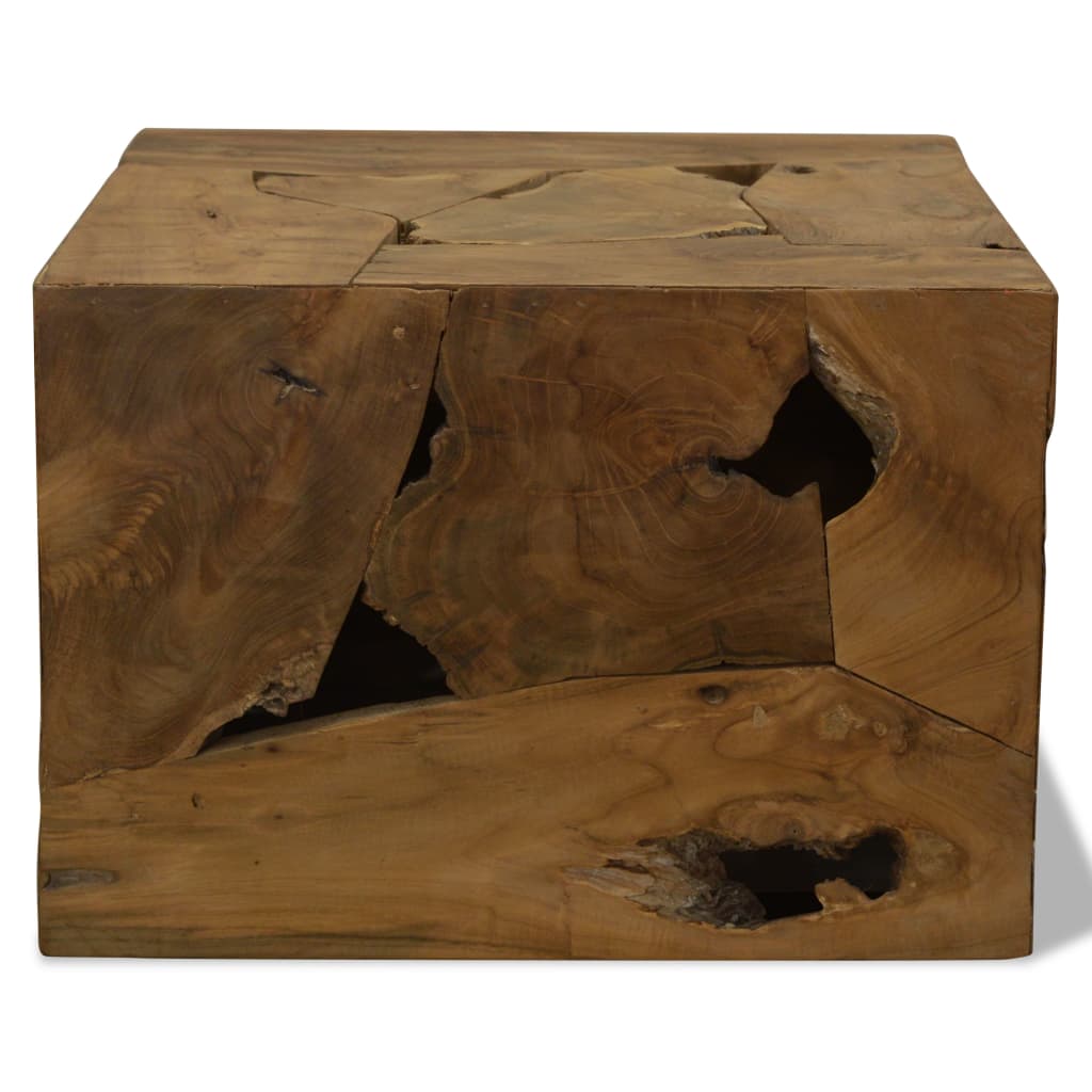 Stolić za kavu od prave tikovine 50 x 50 x 35 cm smeđi