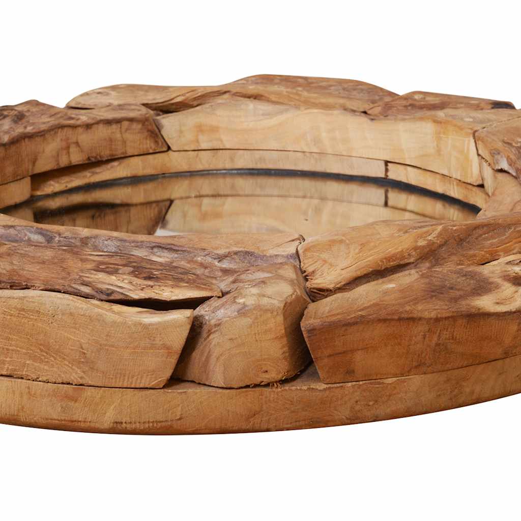 Ukrasno Ogledalo od Tikovine 80 cm Okruglo