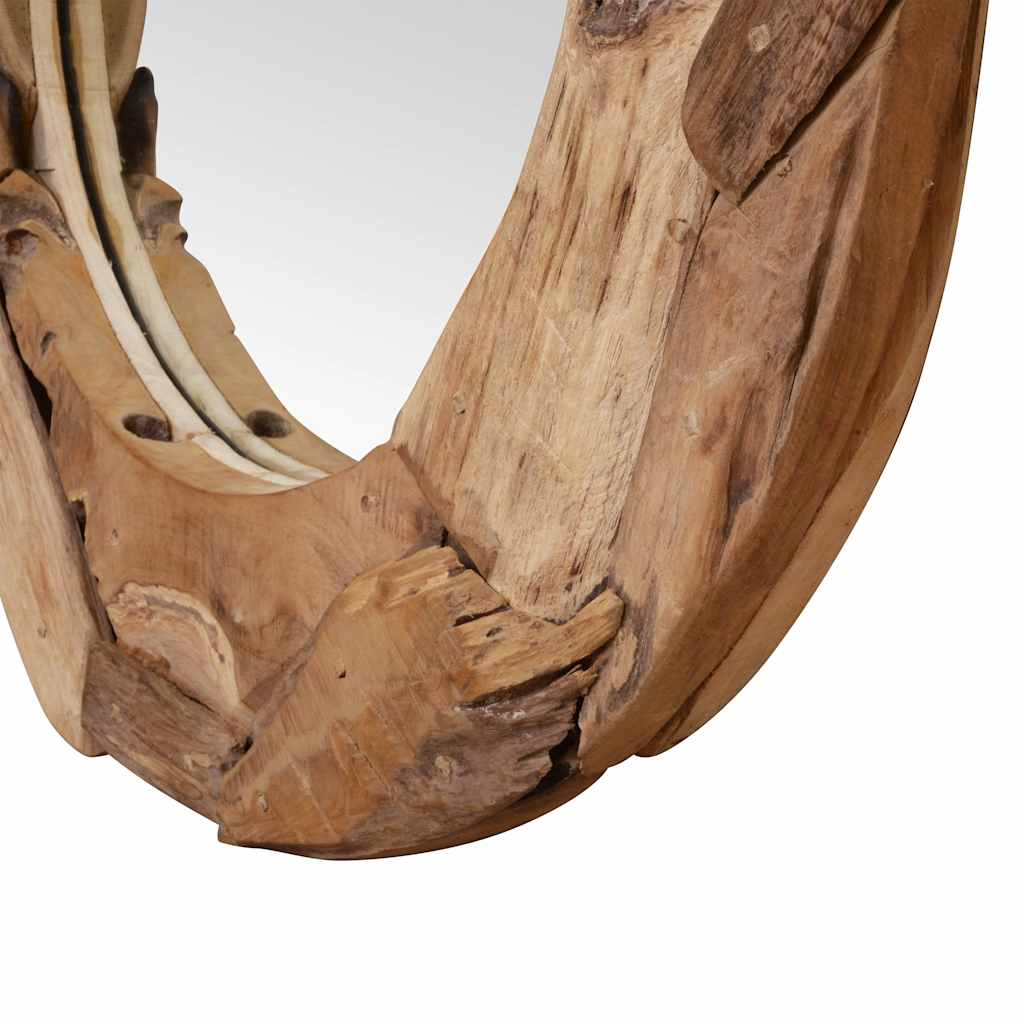 Ukrasno Ogledalo od Tikovine 80 cm Okruglo