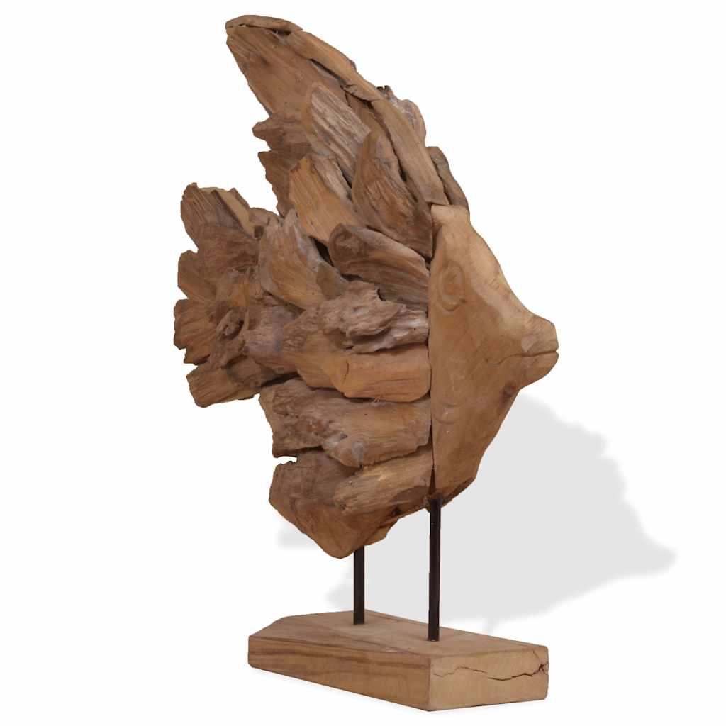 Riba Skulptura od tikovine 40x12x57 cm