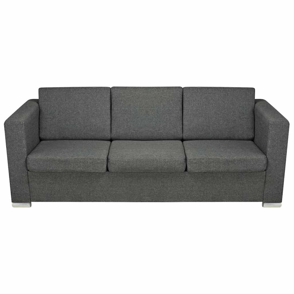 Trodijelni set sofa od tkanina tamnosivi