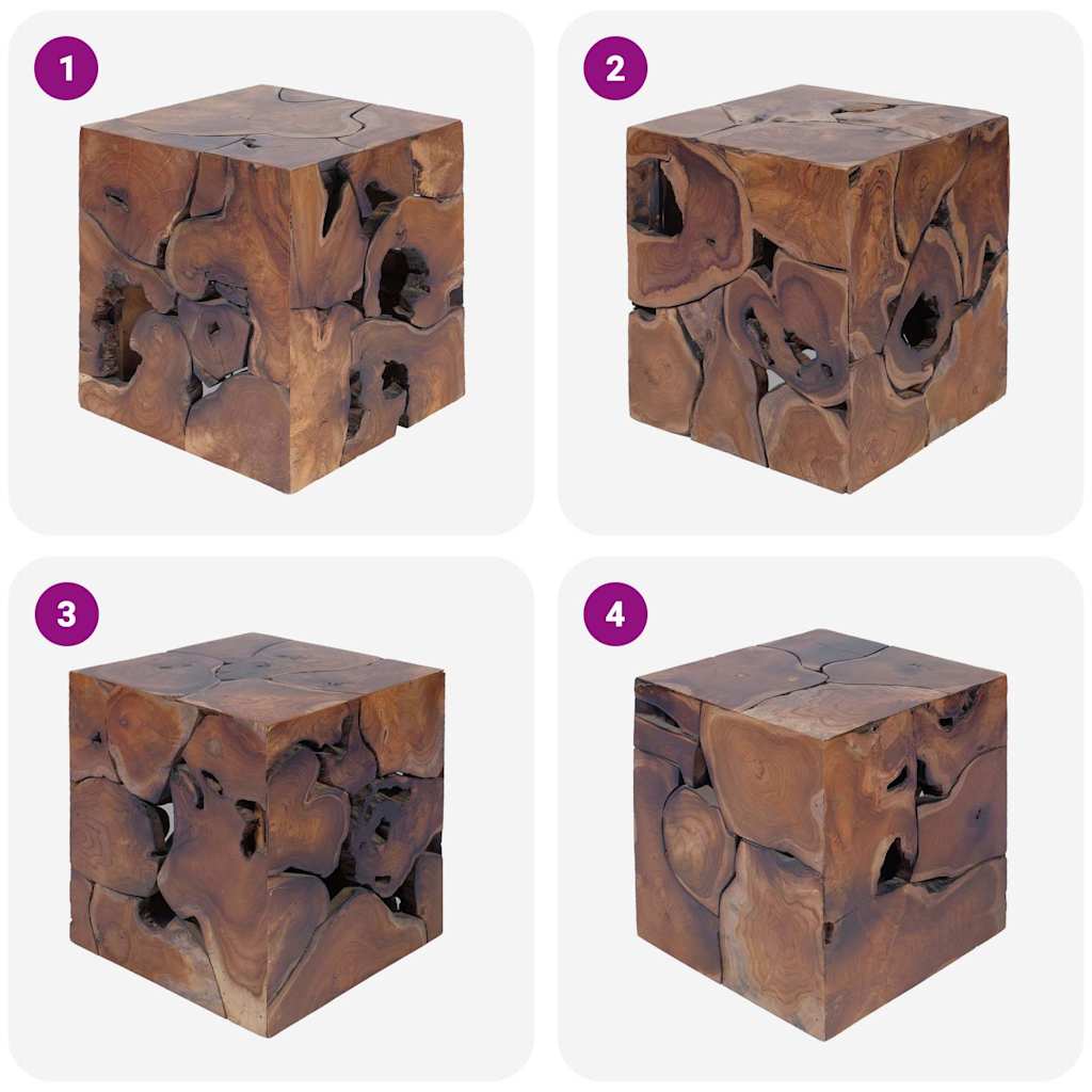 Stolci 2 kom smeđi 40x40x45 cm od masivne tikovine