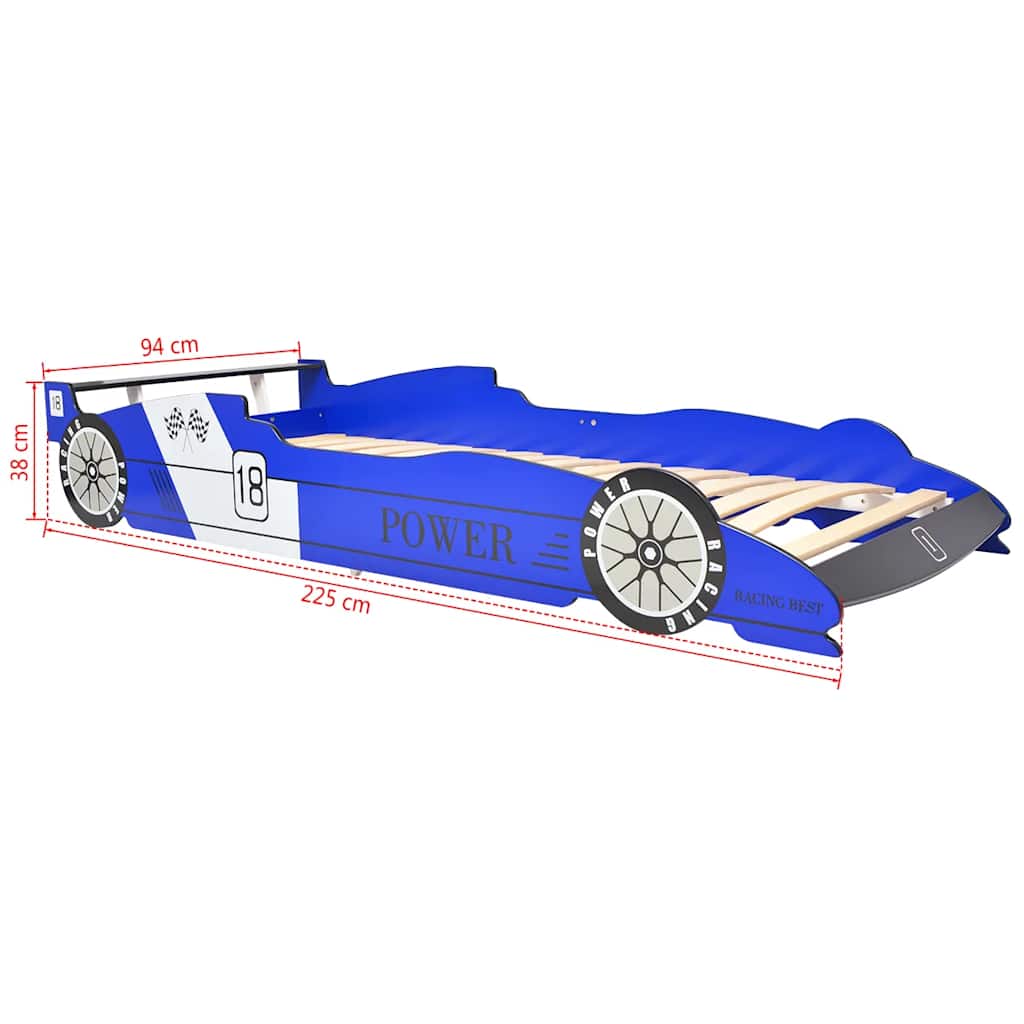 Dječji krevet trkaći auto 90 x 200 cm plavi