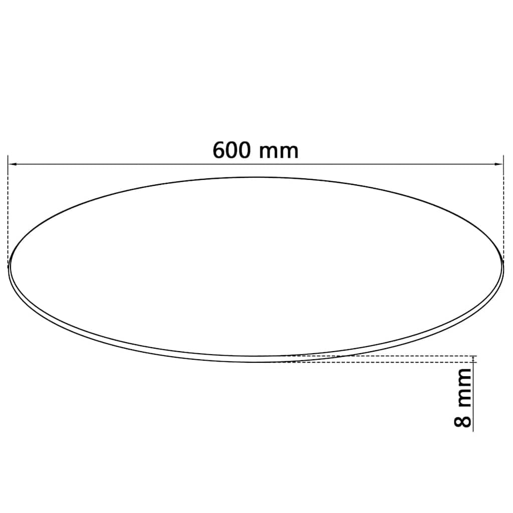 Stolna Ploča od Kaljenog Stakla Okrugla 600 mm