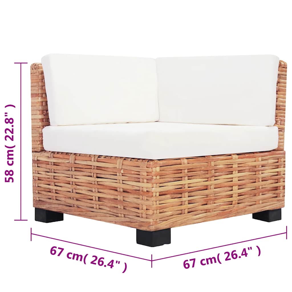Sofa Set 18 kom Prirodni Ratan