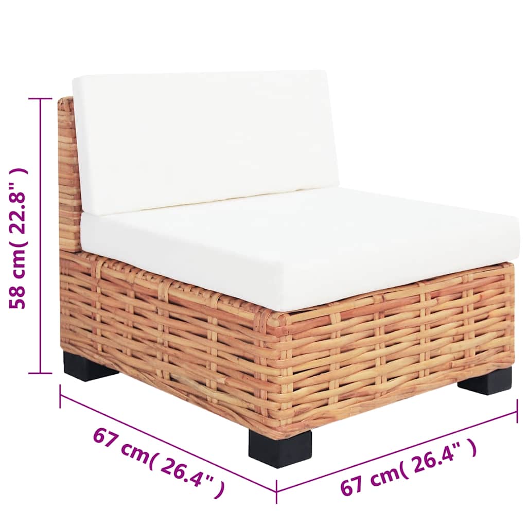 Sofa Set 14 kom Prirodni Ratan