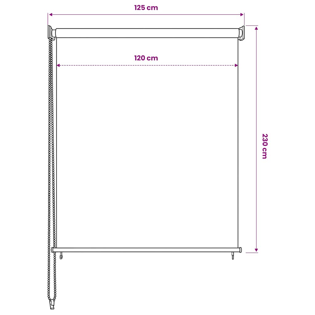 Vanjska rolo zavjesa 125 (Š) x 230 (V) cm Bijela