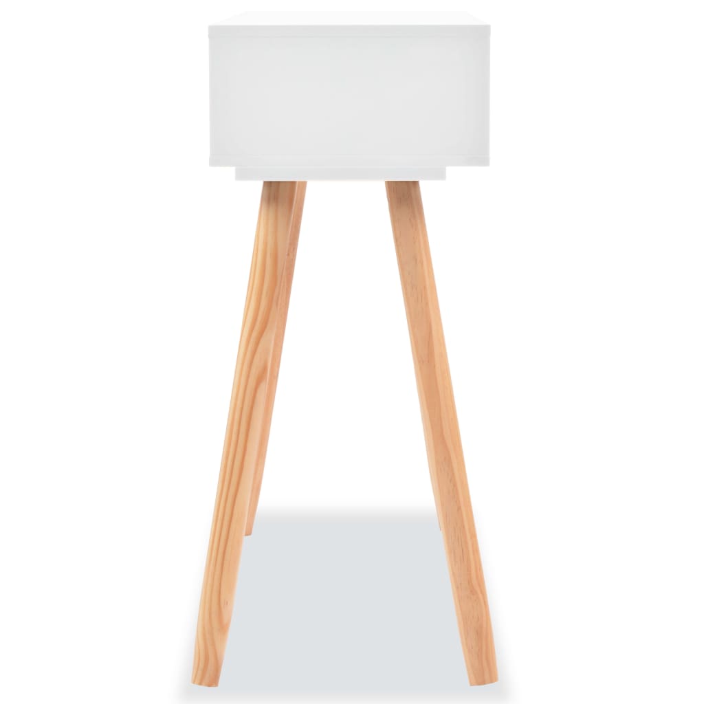Konzolni Stol od Masivne Borovine 80x30x72 cm Bijeli