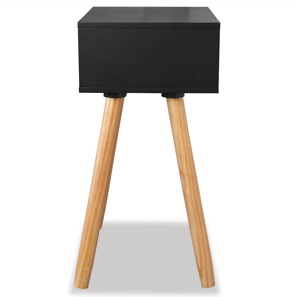 Noćni Ormarići 2 kom Masivna Borovina 40x30x61 cm Crni