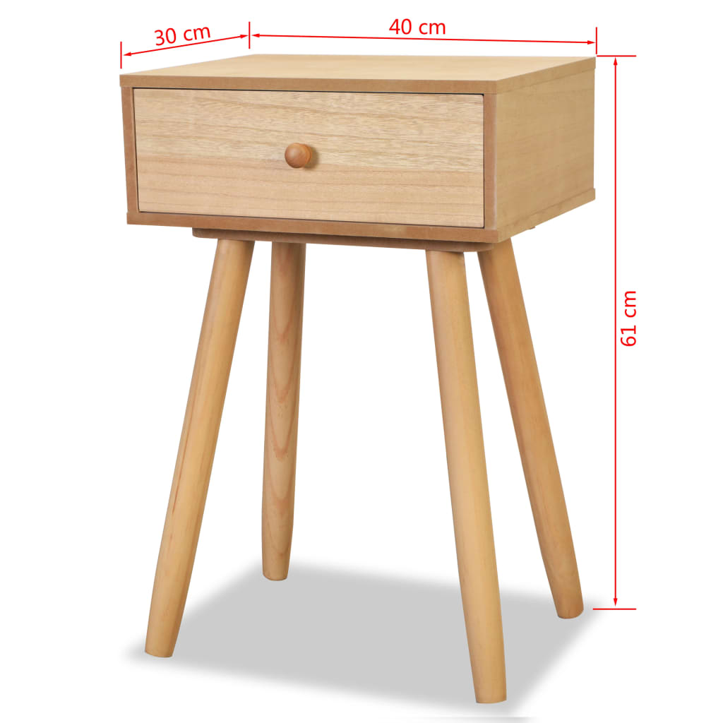 Noćni Ormarići 2 kom Masivna Borovina 40x30x61 cm Smeđi
