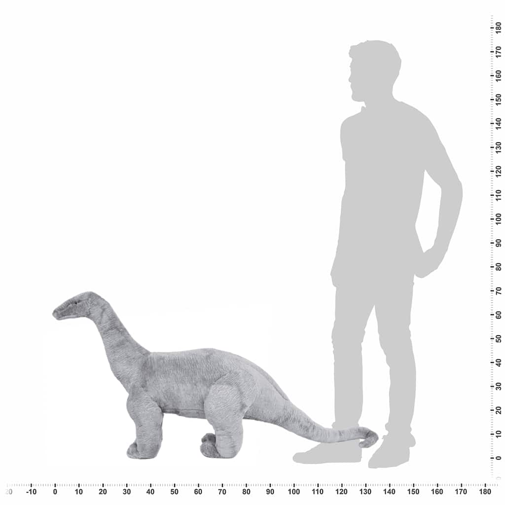 Samostojeći plišani dinosaur brahiosaur sivi XXL