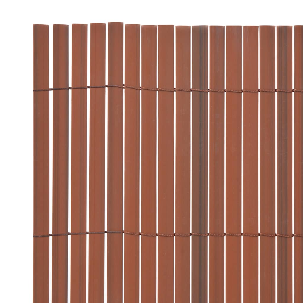Dvostrana vrtna ograda PVC 90 x 500 cm smeđa