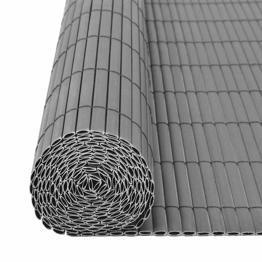 Dvostrana vrtna ograda PVC 150 x 500 cm siva