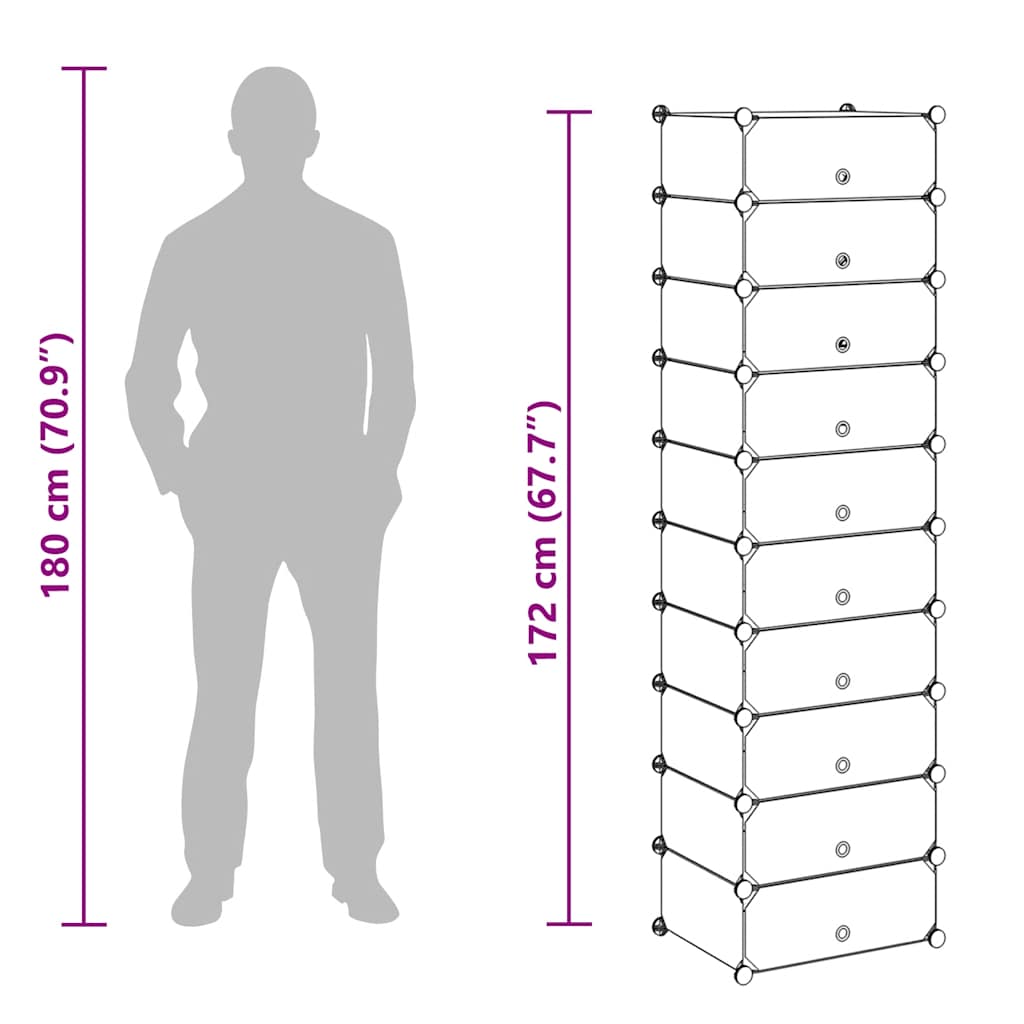 Organizator za Obuću s 10 Odjeljaka Bijeli