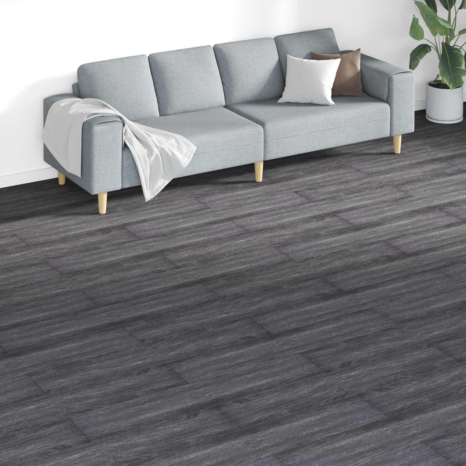 Podne daske 18 pcs Crna i bijela 5,26 m² PVC