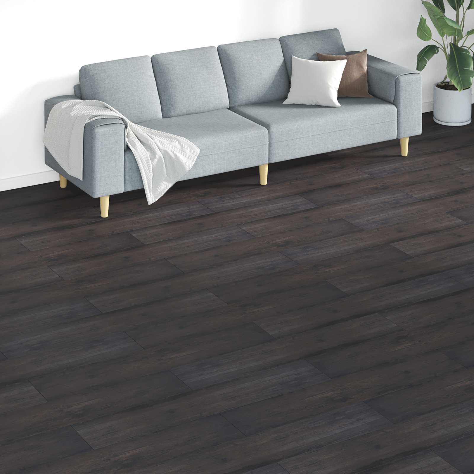 Podne daske 18 pcs Tamno siva 5,26 m² PVC
