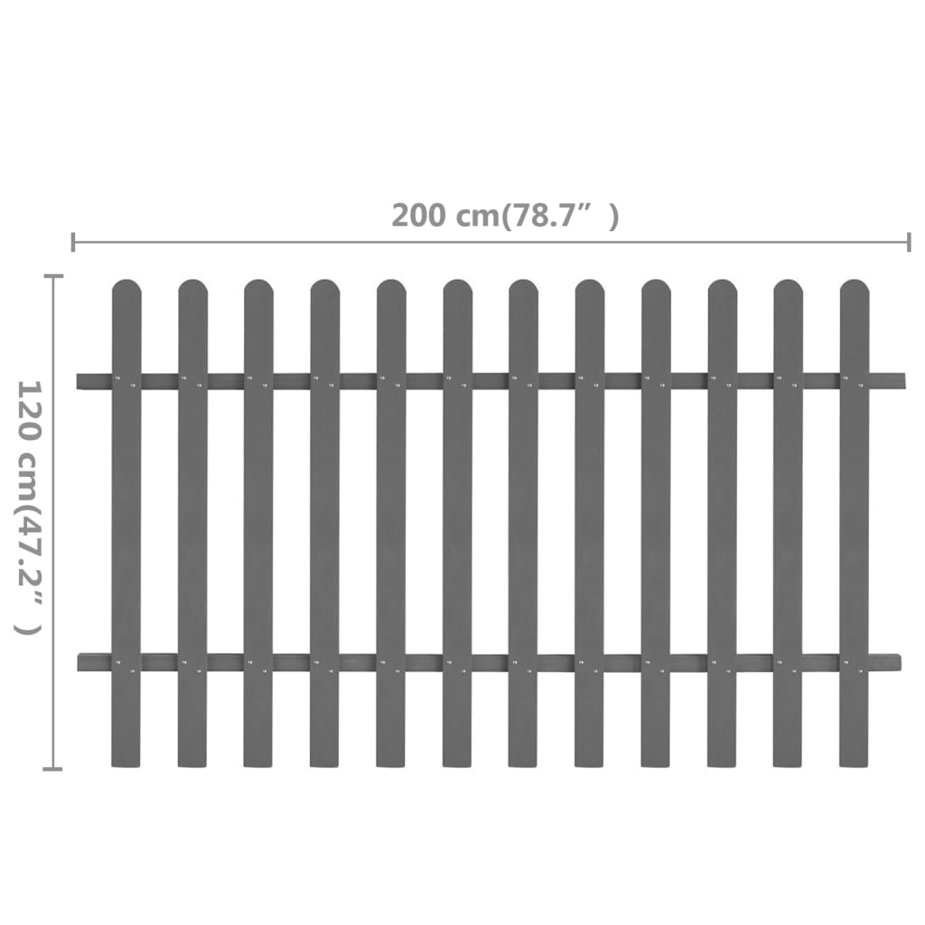 Ograda od kolaca WPC 200 x 120 cm
