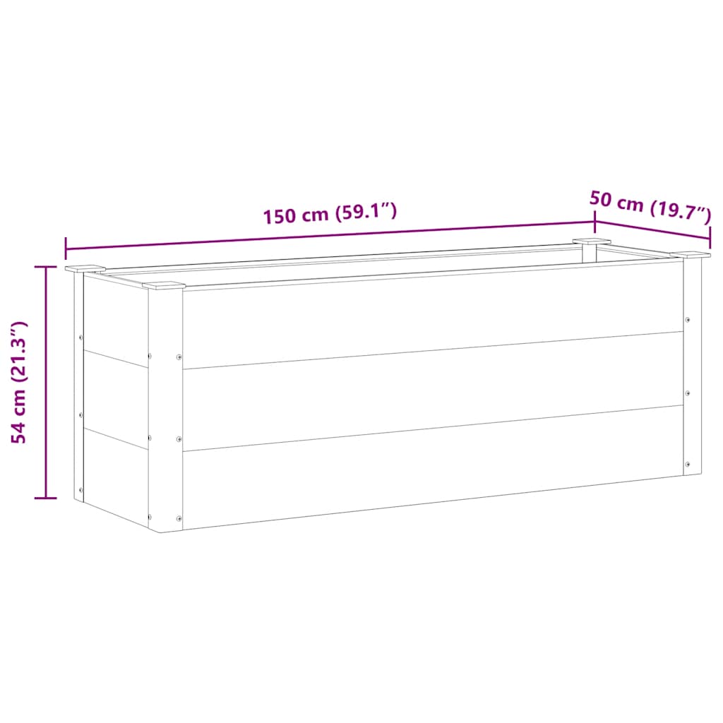 Vrtna Posuda za Sadnju WPC 150x50x54 cm Siva