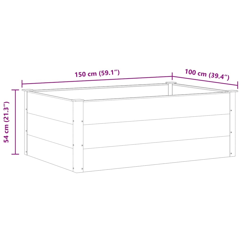 Vrtna Posuda za Sadnju WPC 150x100x54 cm Siva