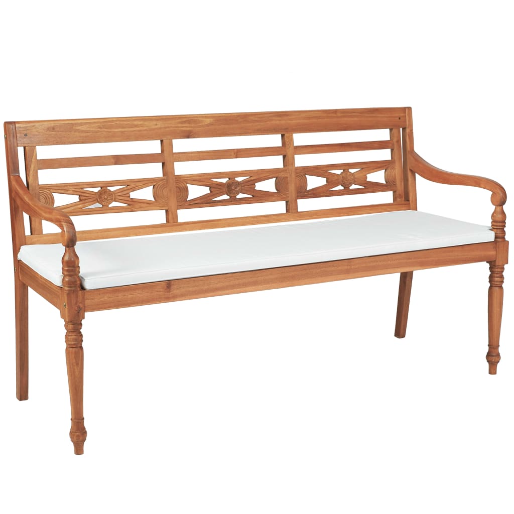 Batavia klupa s jastucima 150 cm tikovina