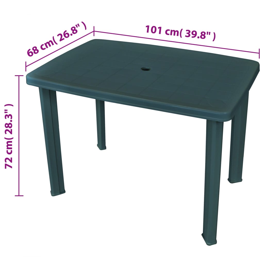 Vrtni stol od plastike zeleni 101 x 68 x 72 cm
