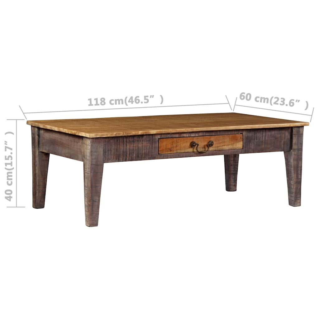 Starinski stolić za kavu od masivnog drva 118 x 60 x 40 cm