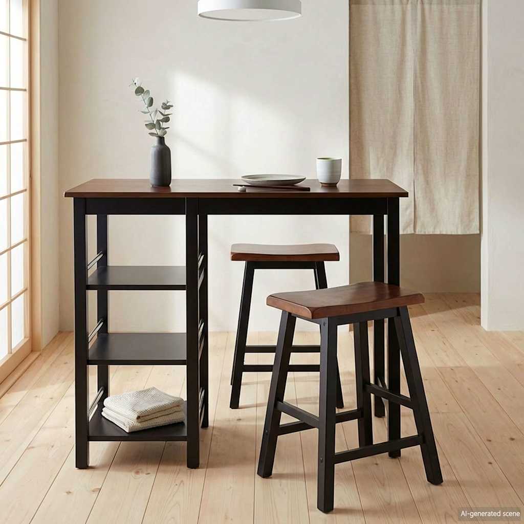 Barski Set 3 kom MDF Crni