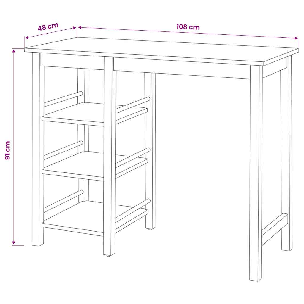 Barski Set 3 kom MDF Bijeli